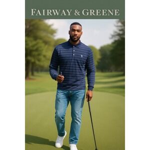 Fairway Greene‎ Men's Golfwear | Luxury Cotton Polo | Vintage Stripes, 1899 Logo